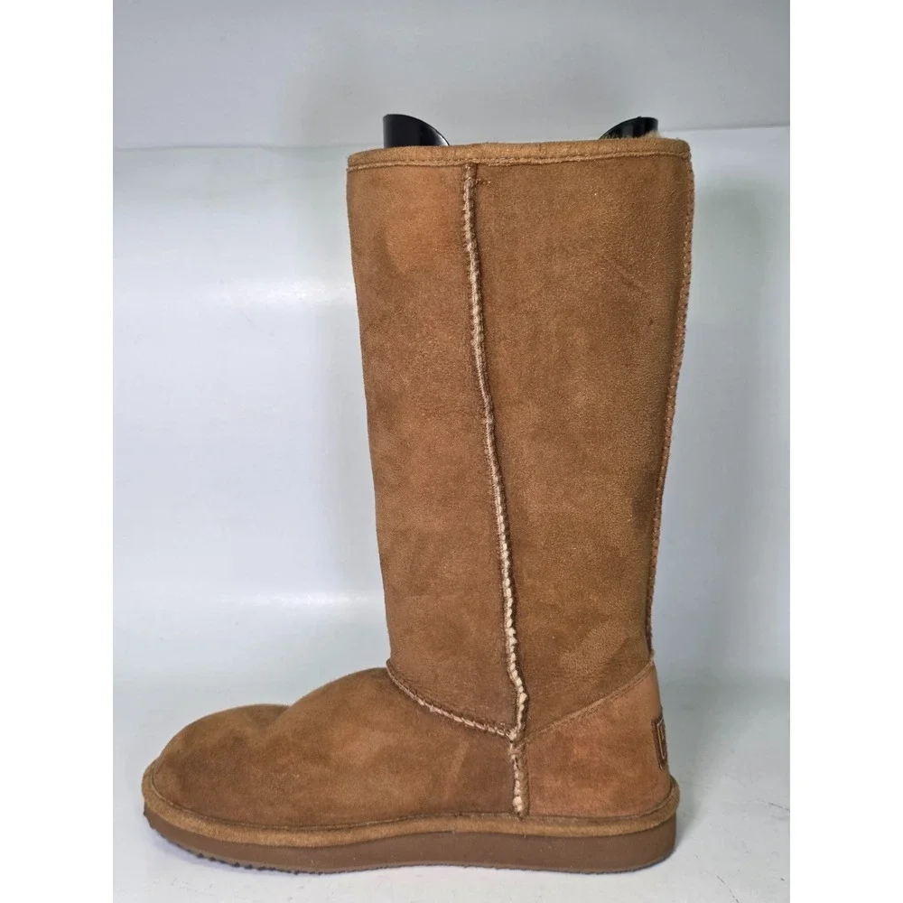 L.L. Bean Boots Women's Size 6 Medium Brown Suede Fur Tall Winter Shoes